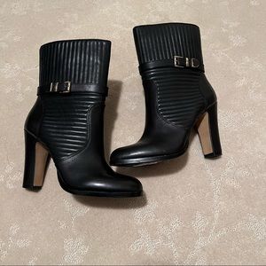 Vince Camuto Quilted Black Leather Heeled Boots